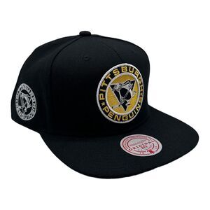 Mitchell &‎ Ness Pittsburgh Penguins Snapback Hat Cap Black Alternate Flip NHL